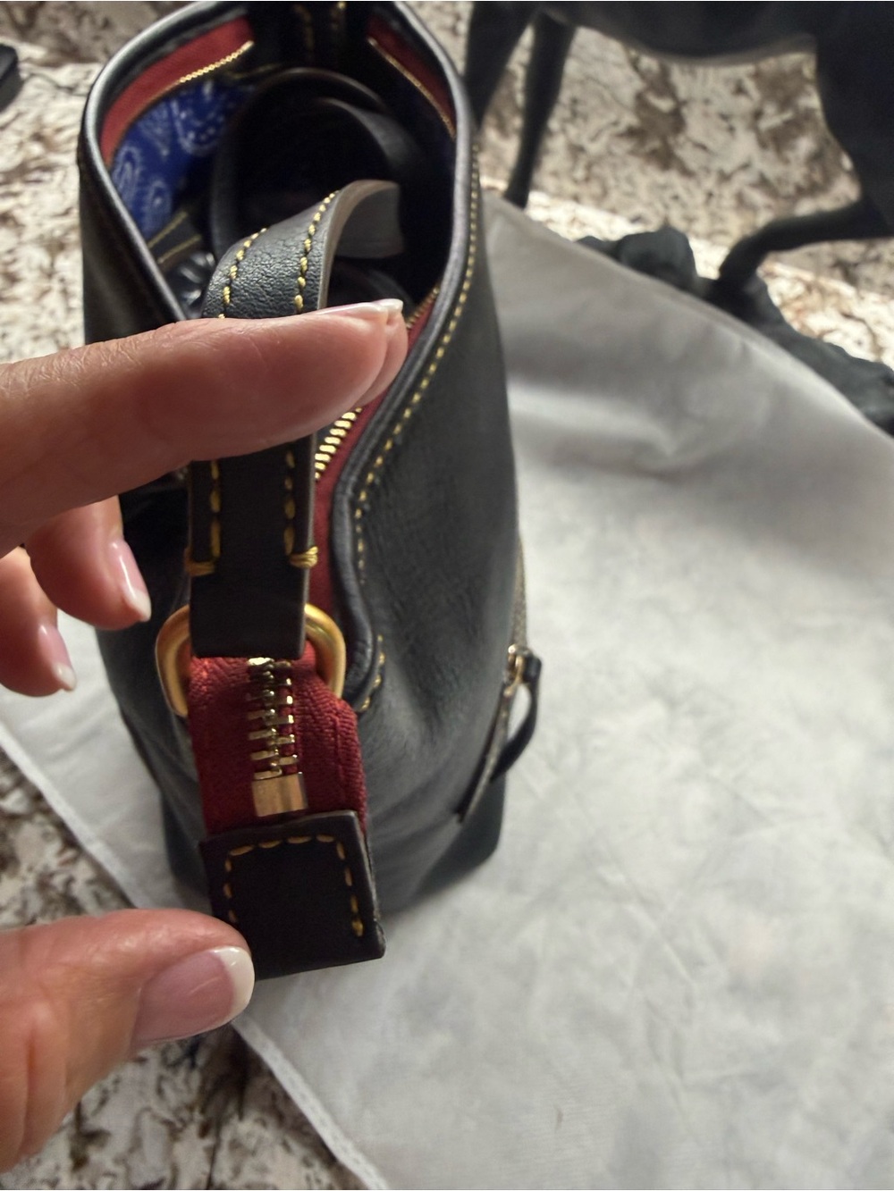 Dooney & Bourke Black Leather Crossbody with Horseshoe Appliqué - Picture 6 of 11